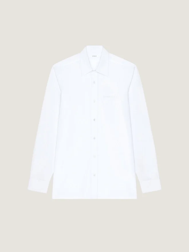 Slim Fit Shirt in Poplin with Givenchy Embroidery Slim Fit Shirt in Poplin with Givenchy Embroidery