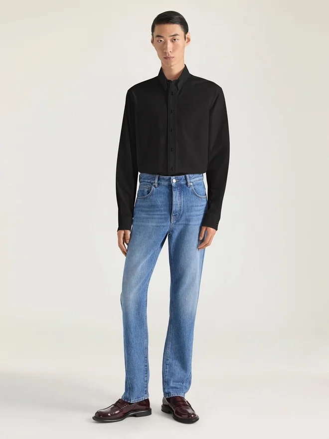 Slim Fit Shirt in Poplin with Givenchy Embroidery Slim Fit Shirt in Poplin with Givenchy Embroidery