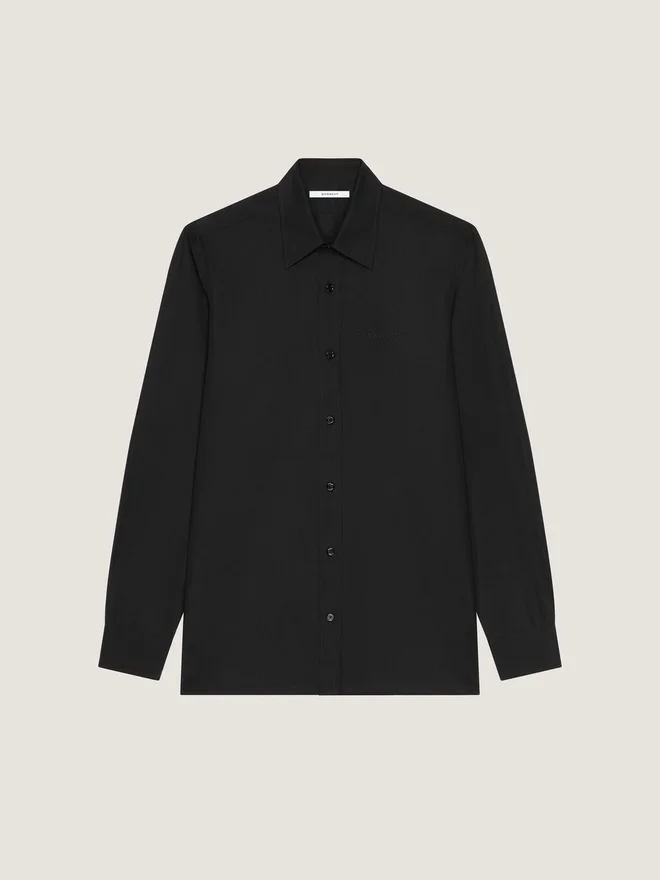 Slim Fit Shirt in Poplin with Givenchy Embroidery Slim Fit Shirt in Poplin with Givenchy Embroidery