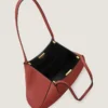 Small Facet Tote Bag in Grained Leather