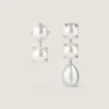 Spiky Pearl Asymmetric Earrings in Metal and Pearls