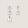Spiky Pearl Asymmetric Earrings in Metal and Pearls