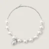 Spiky Pearl Necklace in Metal and Pearls