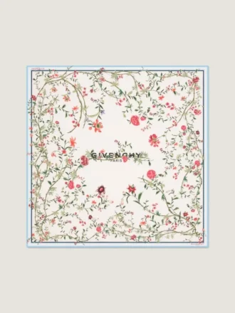 Square in Silk with Floral Print