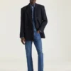 Deconstructed Peaked Lapel Jacket in Wool