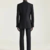 Double Breasted Fitted Jacket in Striped Wool