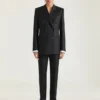 Double-Breasted Striped Jacket in Wool
