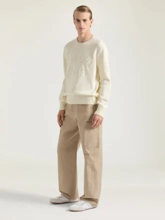 Sweater in Cotton Knit with Givenchy Paris Embroidery