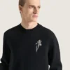 Sweater in Wool Knit with Crystal Embroidery