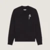Sweater in Wool Knit with Crystal Embroidery