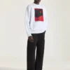 Sweatshirt in Fleece with Surrealism Print
