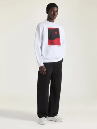 Sweatshirt in Fleece with Surrealism Print