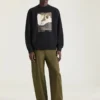 Sweatshirt in Fleece with Surrealism Print