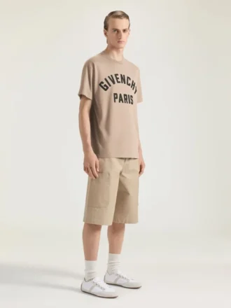 T-Shirt in Cotton with Givenchy Paris Embroidery