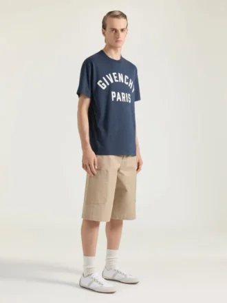 T-Shirt in Cotton with Givenchy Paris Embroidery