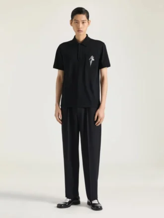 Polo in Cotton with Crystal Embroidery