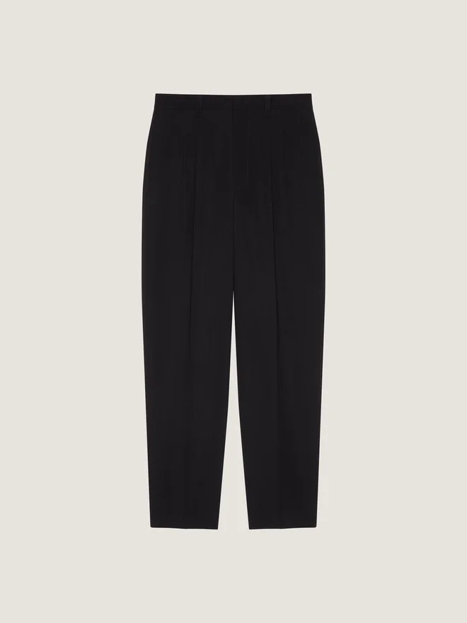 Tailored Double Pleat Trousers in Wool Twill Tailored Double Pleat Trousers in Wool Twill