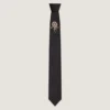 Tie in Silk with Pearls and Crystals Embroidery