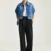 Trapeze Jacket in Medium Blue Denim