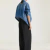 Trapeze Jacket in Medium Blue Denim