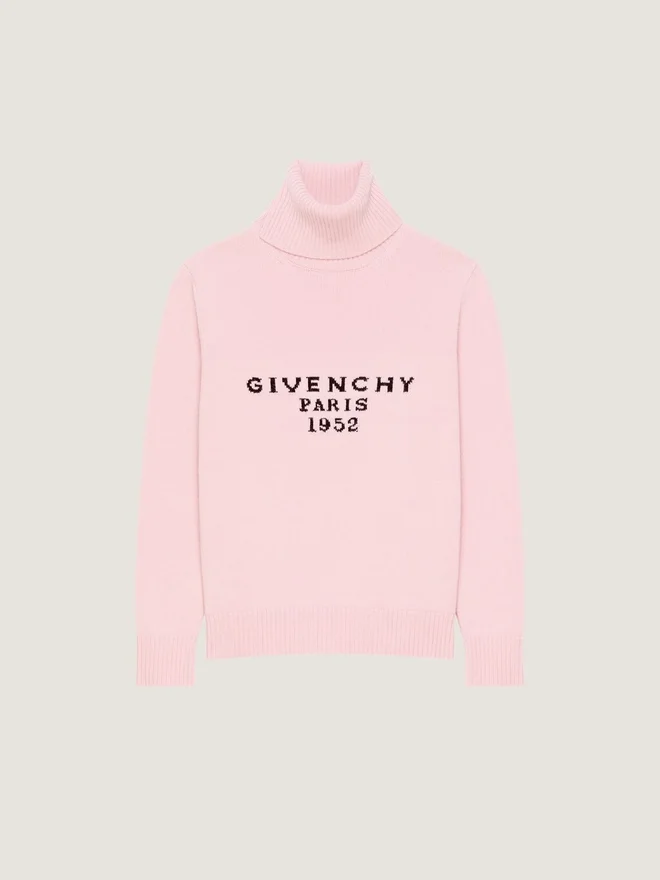 Turtleneck Sweater in Wool Cashmere with Givenchy Signature Turtleneck Sweater in Wool Cashmere with Givenchy Signature