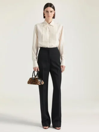 Tuxedo Cigarette Pants in Wool