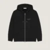 Zipped Hoodie in Fleece with Givenchy Stamp Print